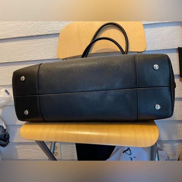 TUMI Black Tote Satchel Bag Double Handle Handbag w Key Lock - Picture 4 of 16